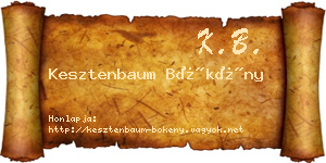 Kesztenbaum Bökény névjegykártya